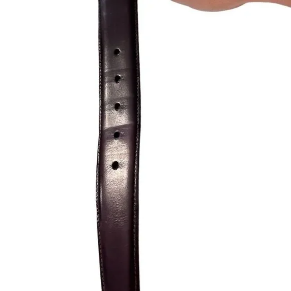 Trafalgar Classic Cordoba Leather Mahogany Dress Belt Solid Brass Buckle Size 36 - Picture 4 of 7